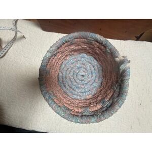 Vintage Amish Handmade twisted rag Bowl/ rag basket
